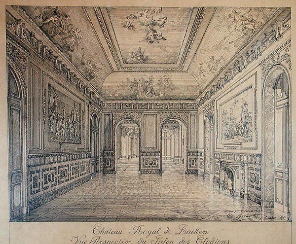 Salon des Clodions Laekenin kuninkaallisessa palatsissa tekijältä Charles Louis Girault