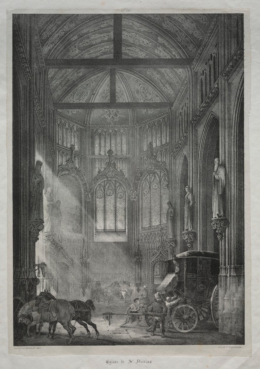 Pyhän Nikolauksen kirkko, Rouen, 1823. tekijältä Charles Louis Lesaint