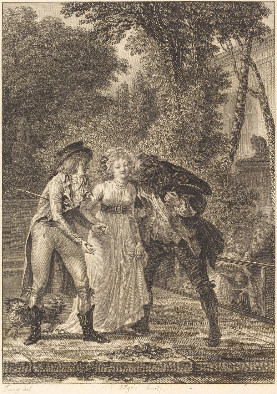 Suudelma palasi: Suudelma palasi tekijältä Charles Louis Lingée after Jacques Louis François Touzé