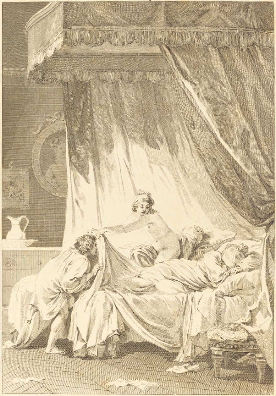 Mona Lisa: Sänky tekijältä Charles Louis Lingée after Jean Honoré Fragonard