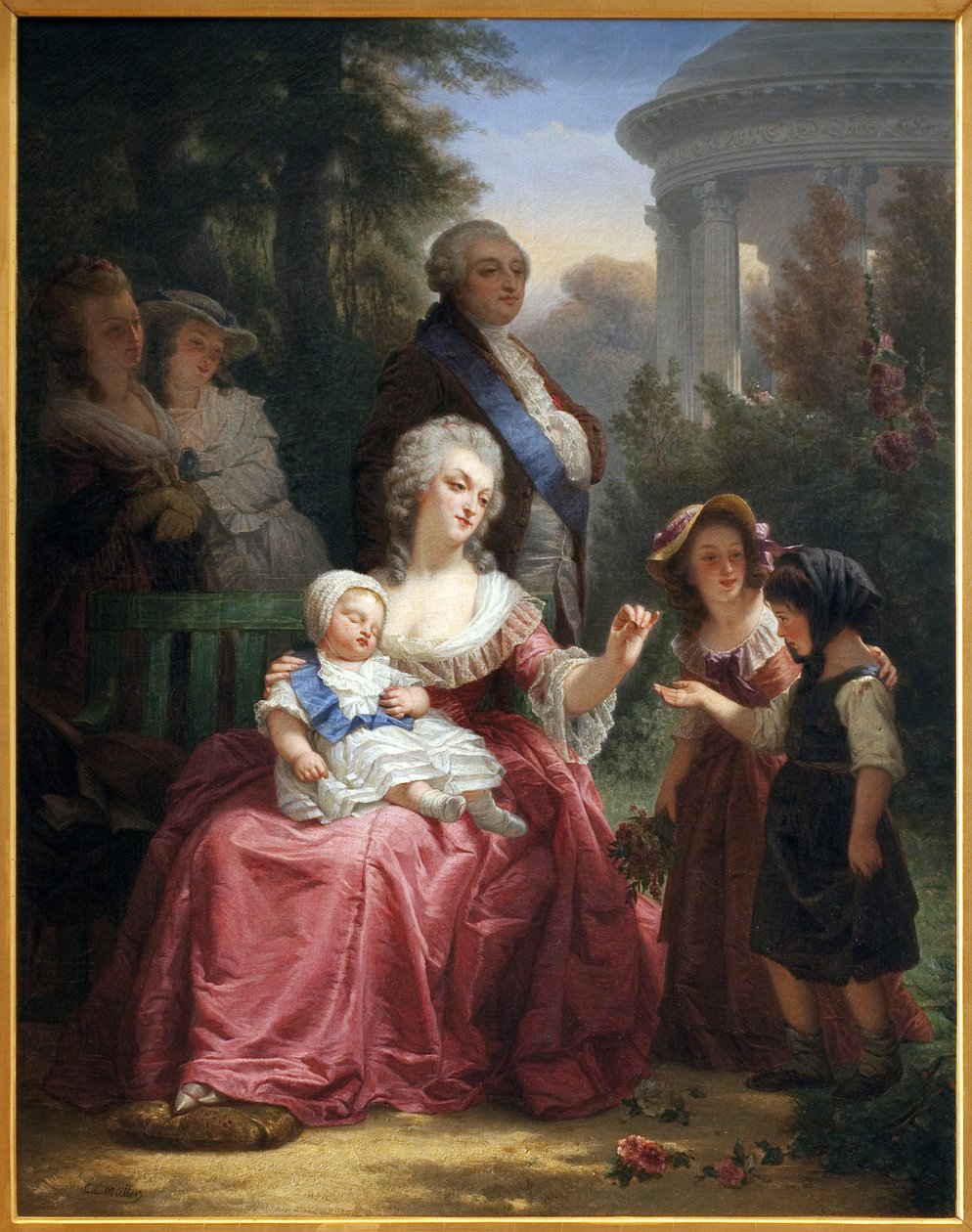 Ranskan kuninkaallinen perhe Trianonissa, noin 1860 tekijältä Charles Louis Lucien Muller