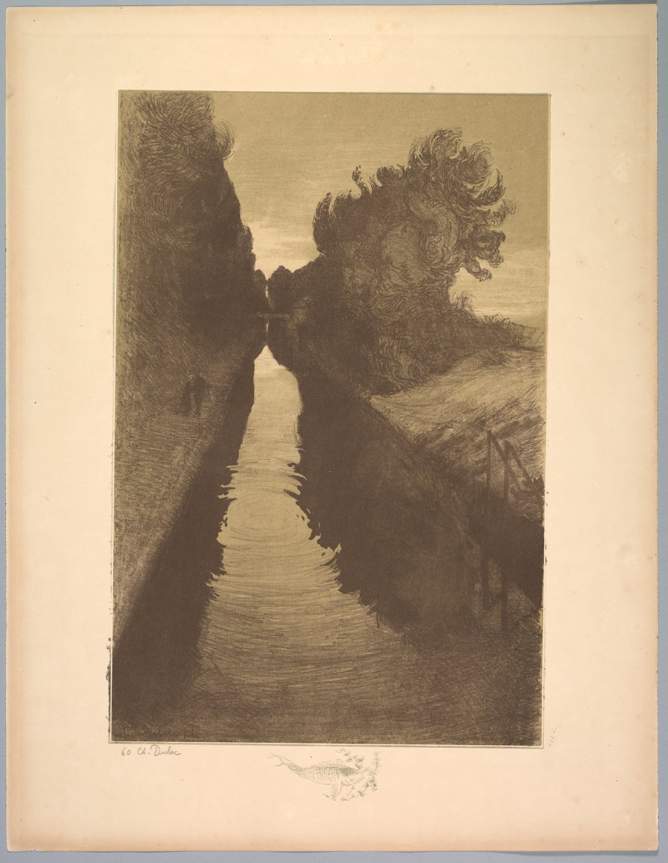 Maisemasarja: Maisema, lautanen 1, muistiinpano, kala, 1892-1893. tekijältä Charles Marie Dulac