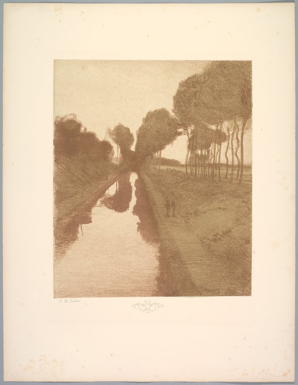 Maisemasarja: Maisema, levy 3, muistiinpano, lepakko, 1892-1893. tekijältä Charles Marie Dulac