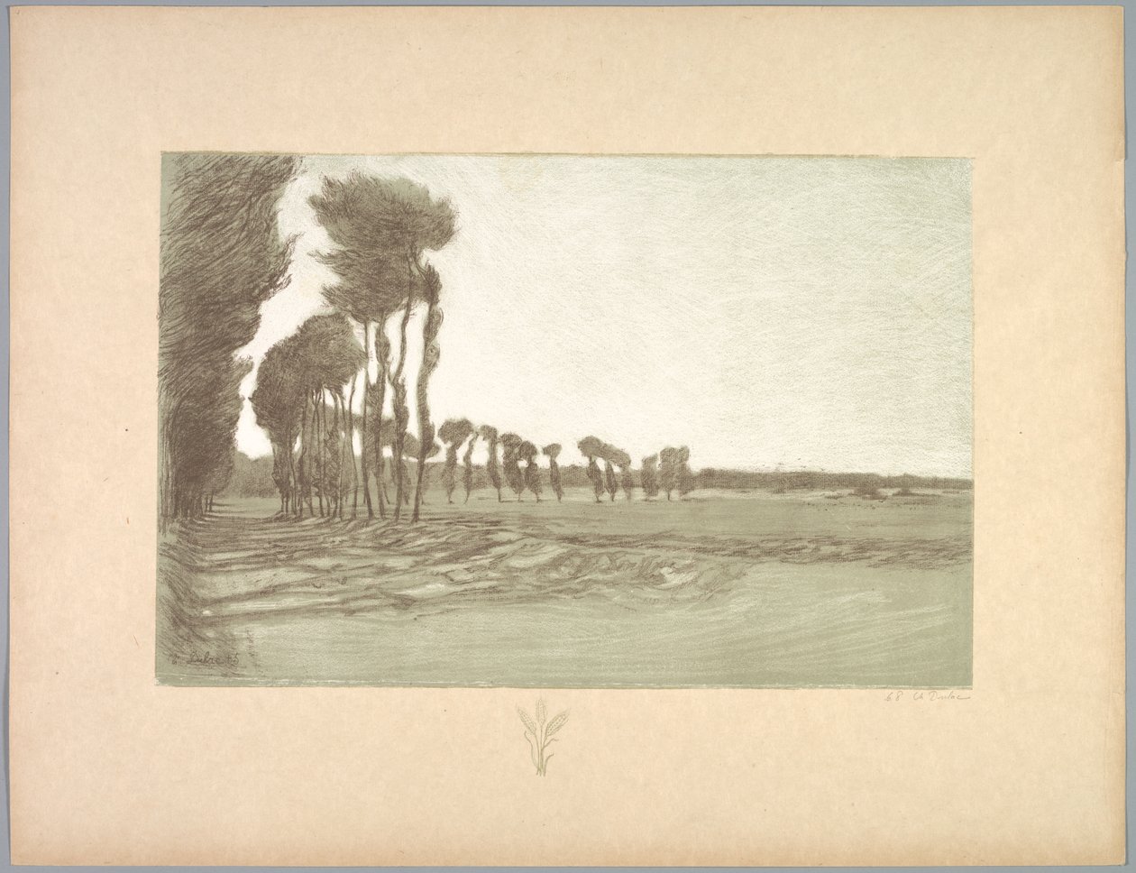 Suite de Paysages: maisema, levy 5, Remarque, kolme vehnän vartta tekijältä Charles Marie Dulac