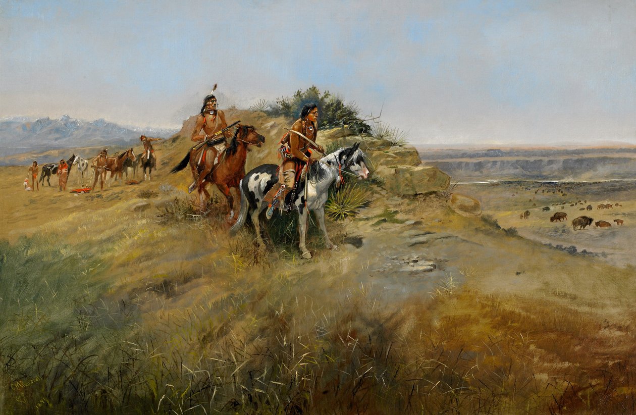 Buffalo Hunt, 1891 tekijältä Charles Marion Russell