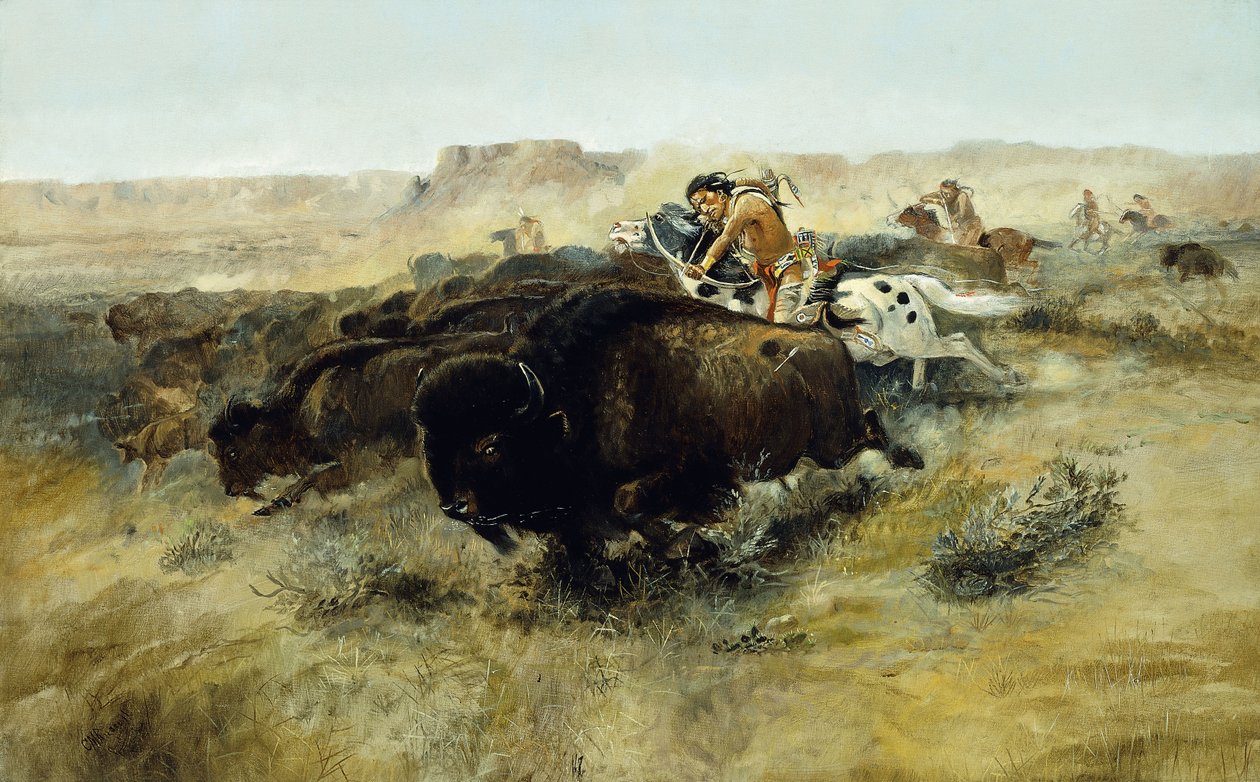 Buffalo Hunt nro. 7, 1892-1895 tekijältä Charles Marion Russell