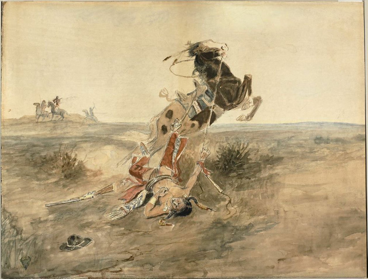 Kaatunut Intian soturi tekijältä Charles Marion Russell