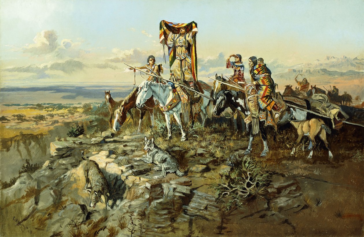 Metsästäjien vanavedessä, 1896 tekijältä Charles Marion Russell