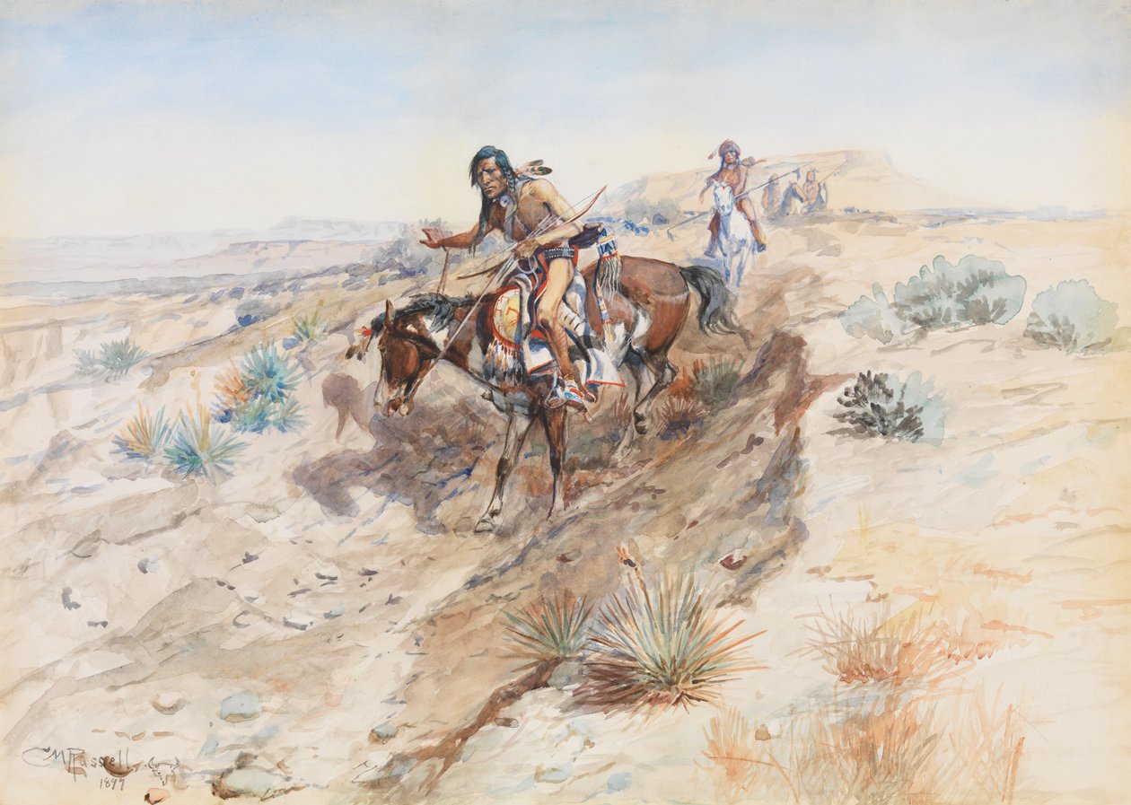 Indian Braves, 1899 tekijältä Charles Marion Russell