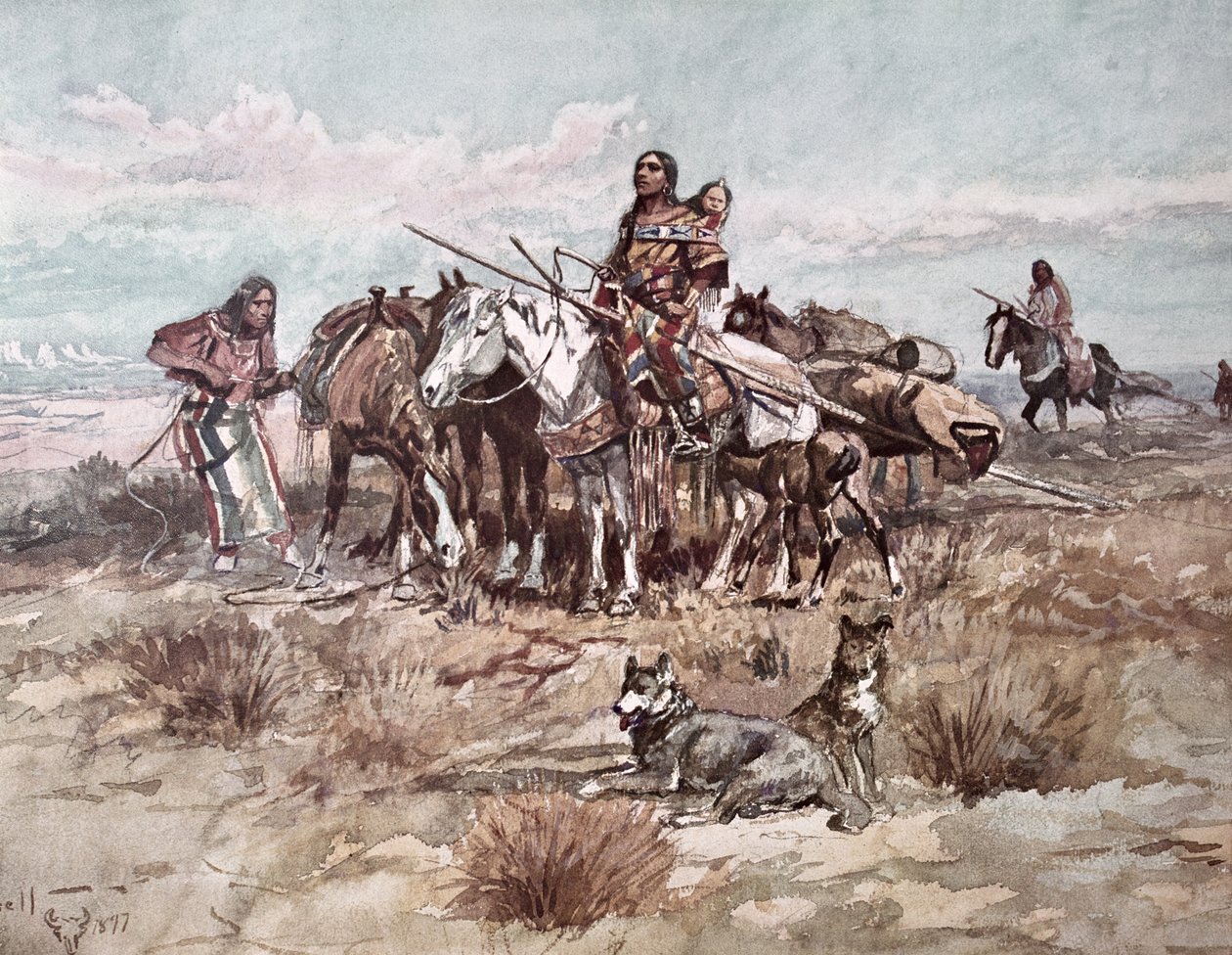 Native Americans Plains People muuttoleiri tekijältä Charles Marion Russell