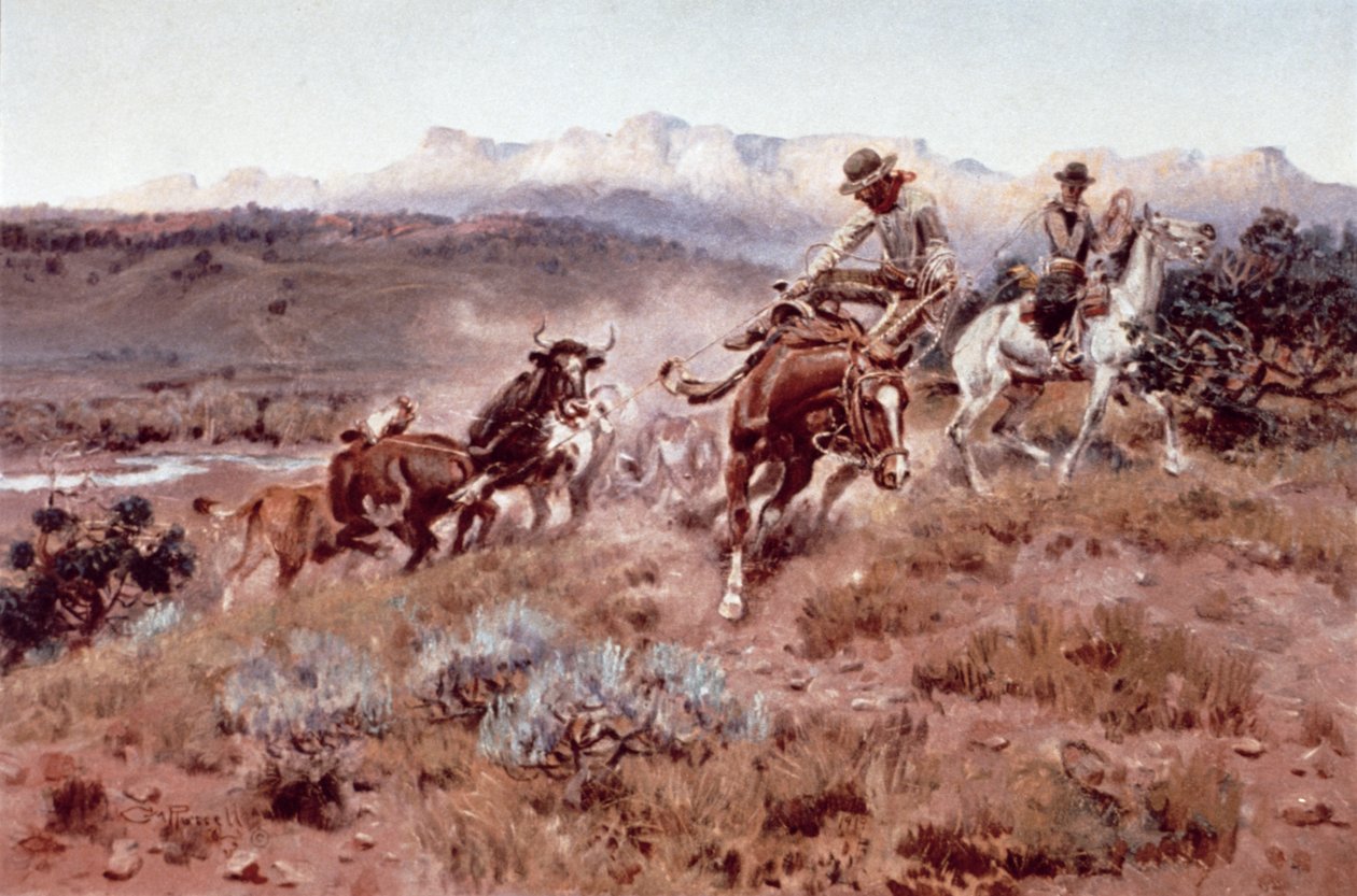 Pyöreä simpukankuorella (öljy kankaalle) tekijältä Charles Marion Russell