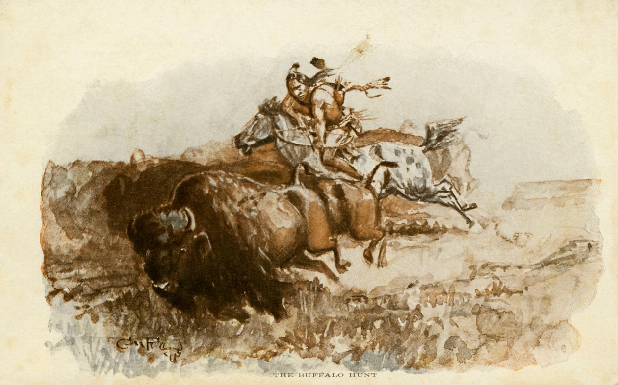 Buffalo Hunt, kirjoittanut C. M. Russell tekijältä Charles Marion Russell