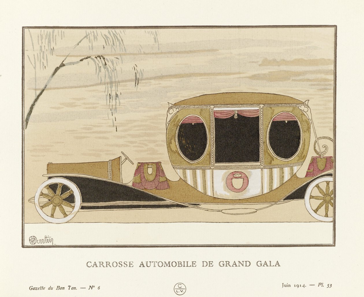 Grand Gala Automobile Coach, pub. 1914 (sabluunapainatus) tekijältä Charles Martin