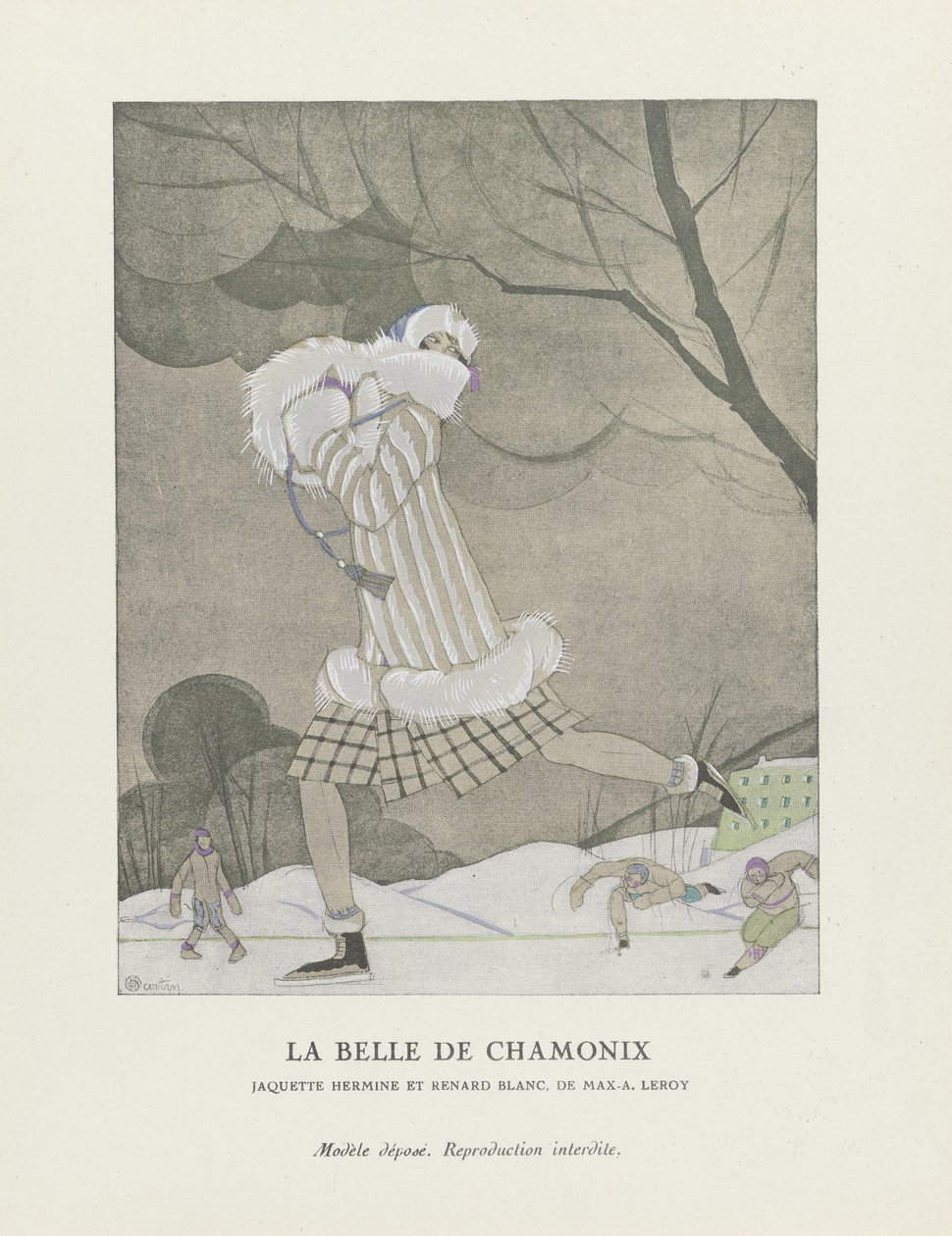 La Belle de Chamonix, pub. 1924 (sabluunapainatus) tekijältä Charles Martin