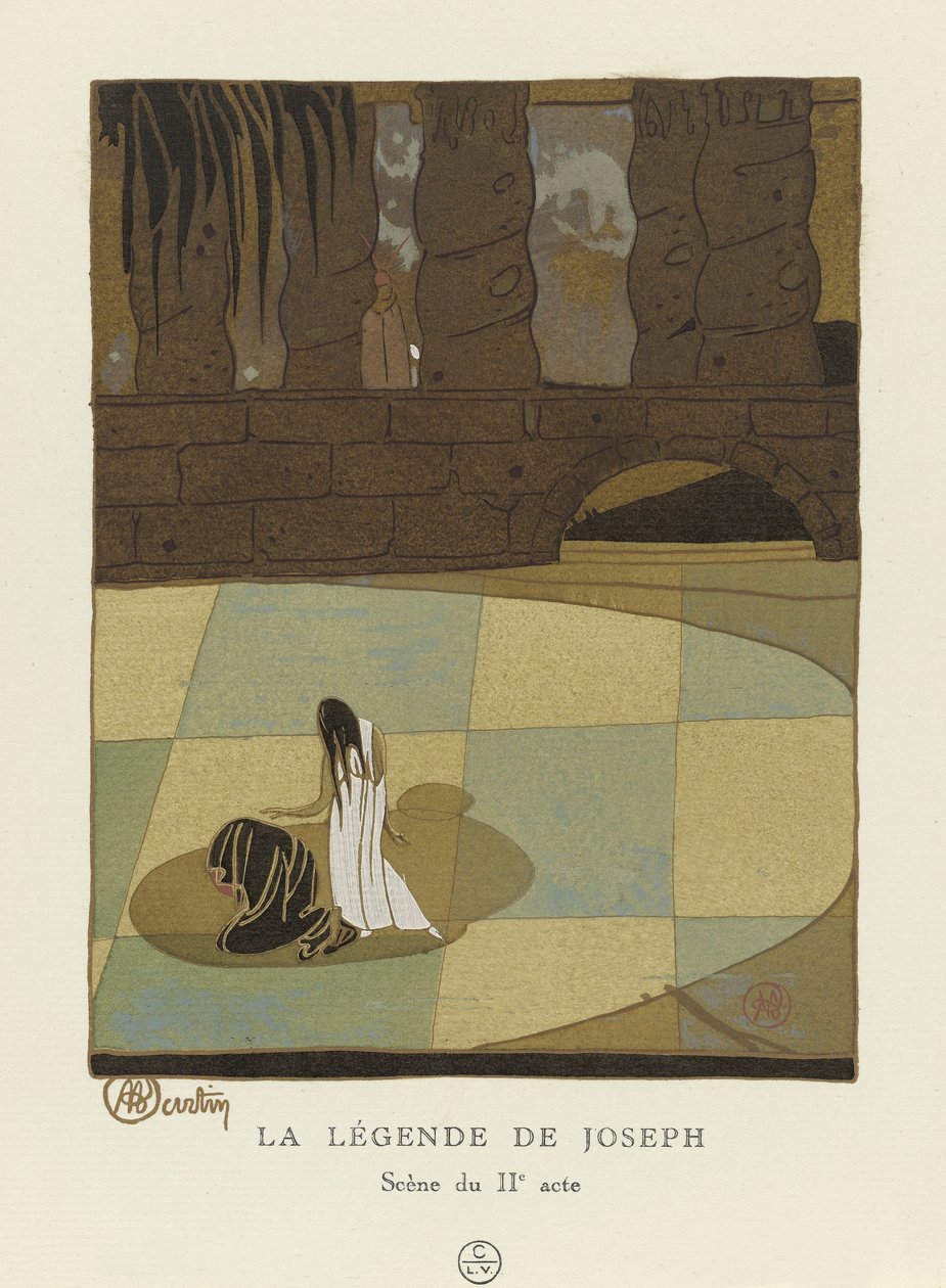 Joosefin legenda, II näytöksen kohtaus, pub. 1914 (sabluunapainatus) tekijältä Charles Martin