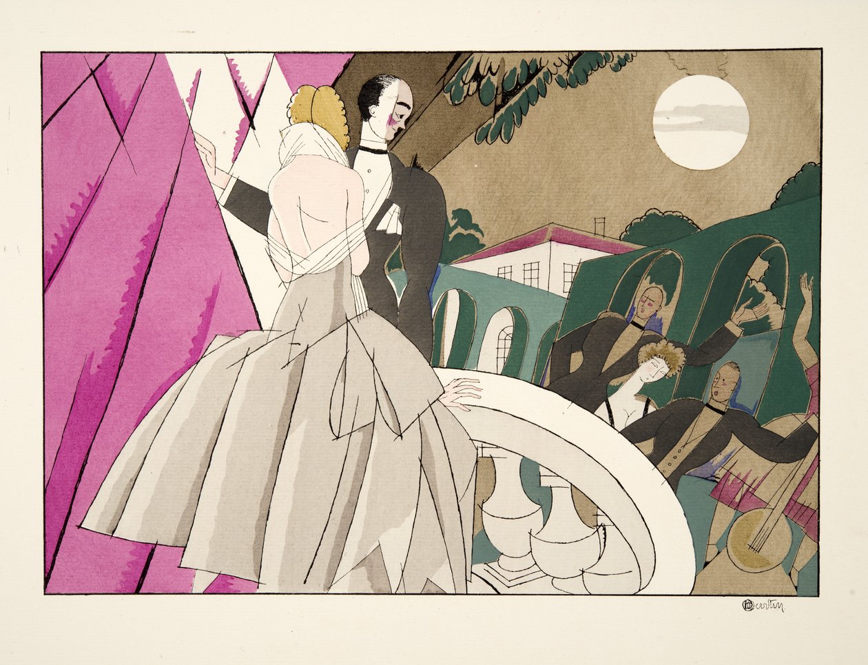 La Mariee, Sports & Entertainment, pub. 1914 (sabluunapainatus) tekijältä Charles Martin