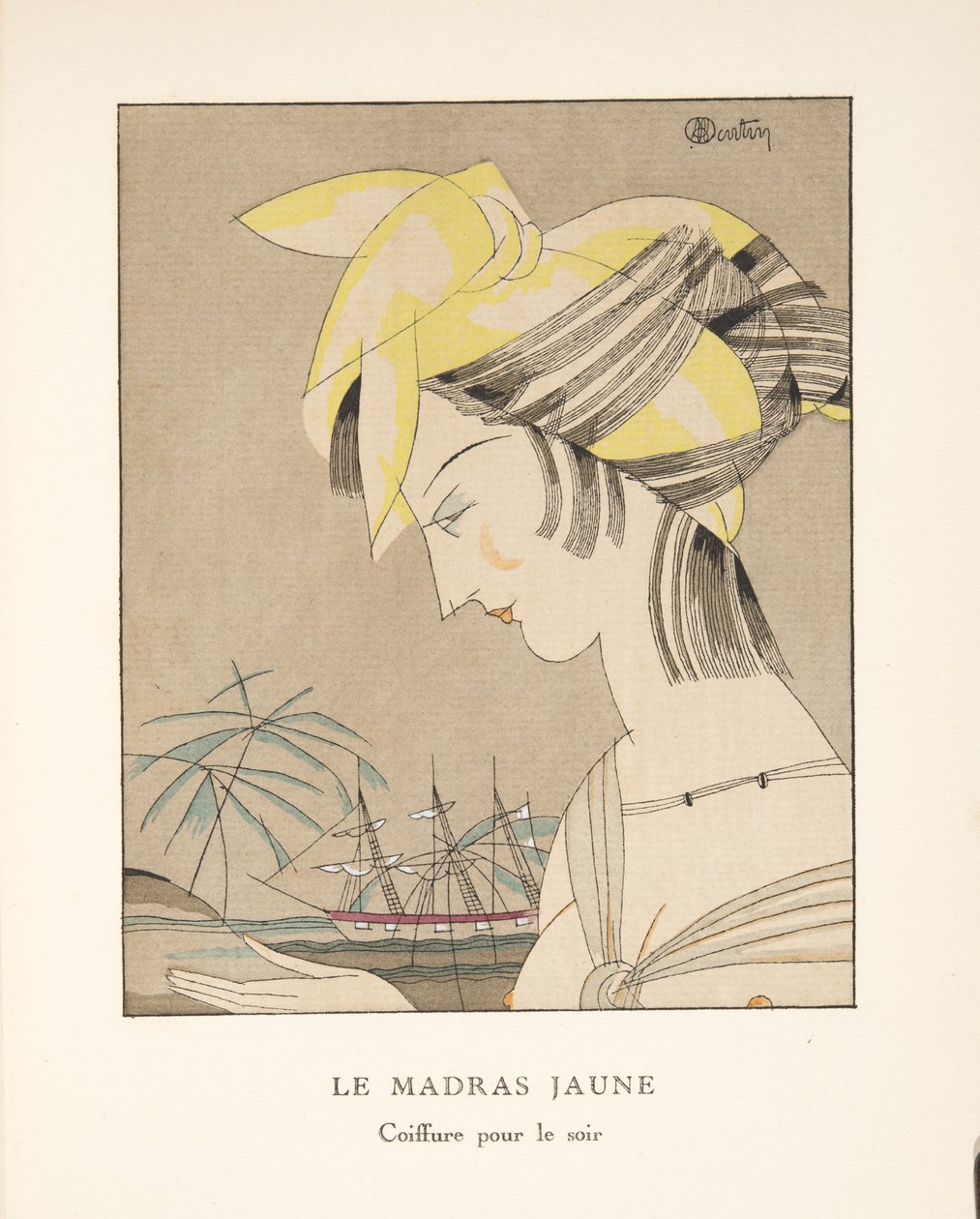 Le Madras Jaune, muotikuvakokoelmasta, 1920 (pochoir-painatus). tekijältä Charles Martin