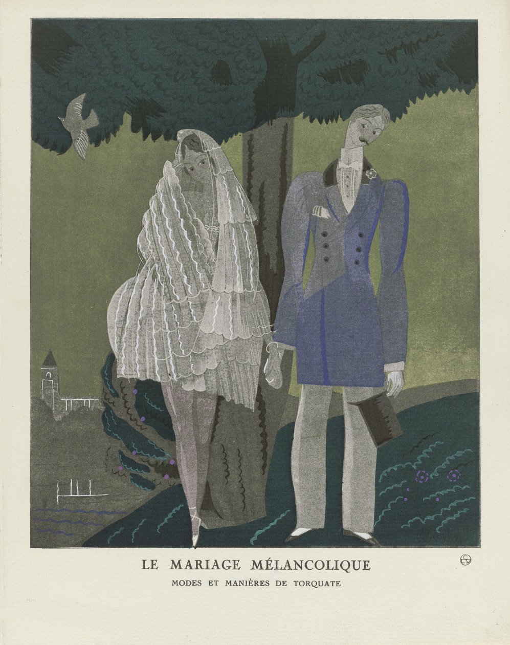 Melankoliset häät, pub. 1921 (sabluunapainatus) tekijältä Charles Martin