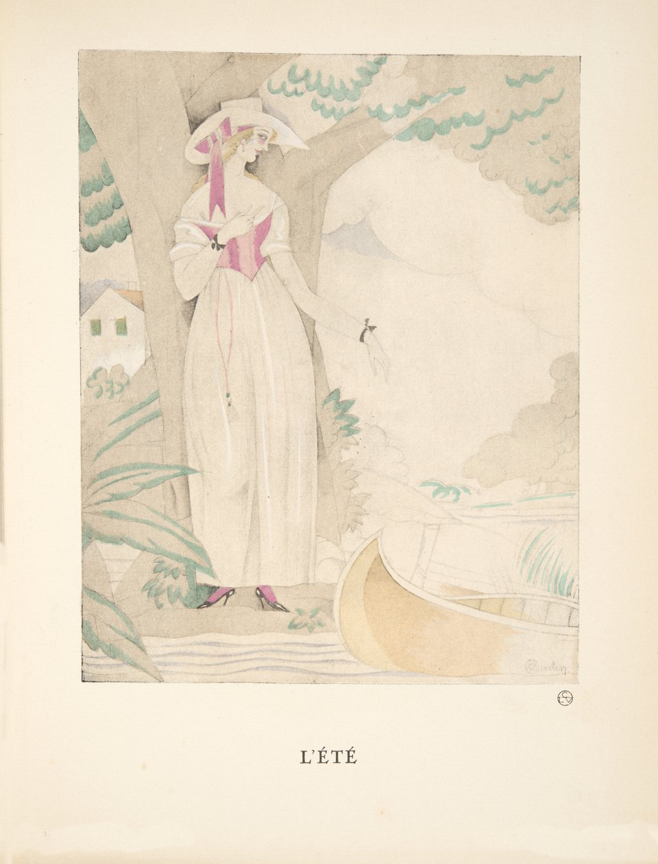 Lété, muotikuvakokoelmasta, 1922 (pochoir-painatus). tekijältä Charles Martin