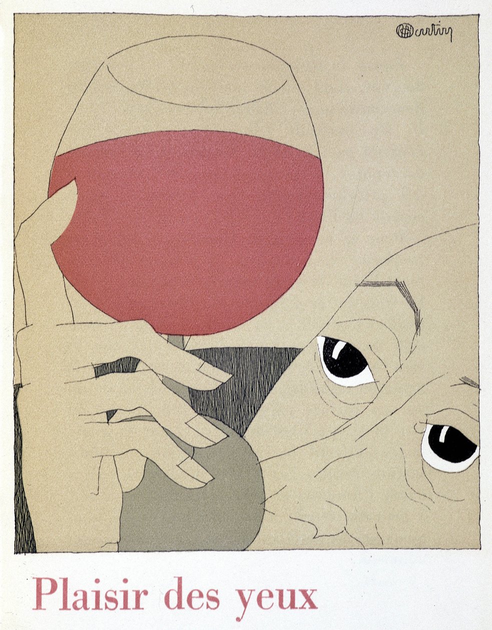 Iloa silmille - Charles Martinin (1884-1934) piirustuksessa "Monseigneur le vin", Etablissements Nicolas -kirjasessa tekijältä Charles Martin