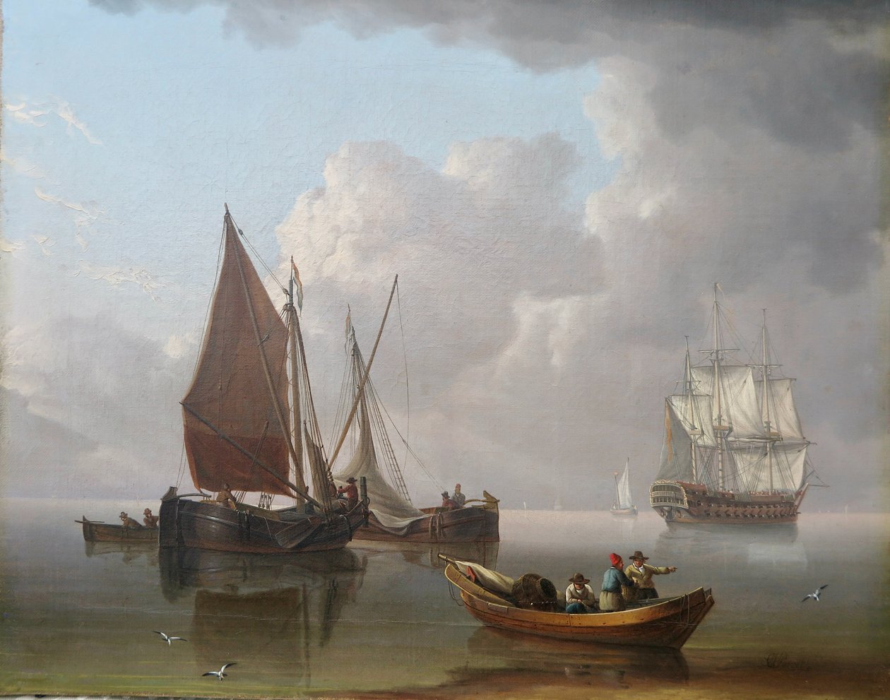 Merenkulku merellä, noin 1800 (öljy kankaalle). tekijältä Charles Martin Powell