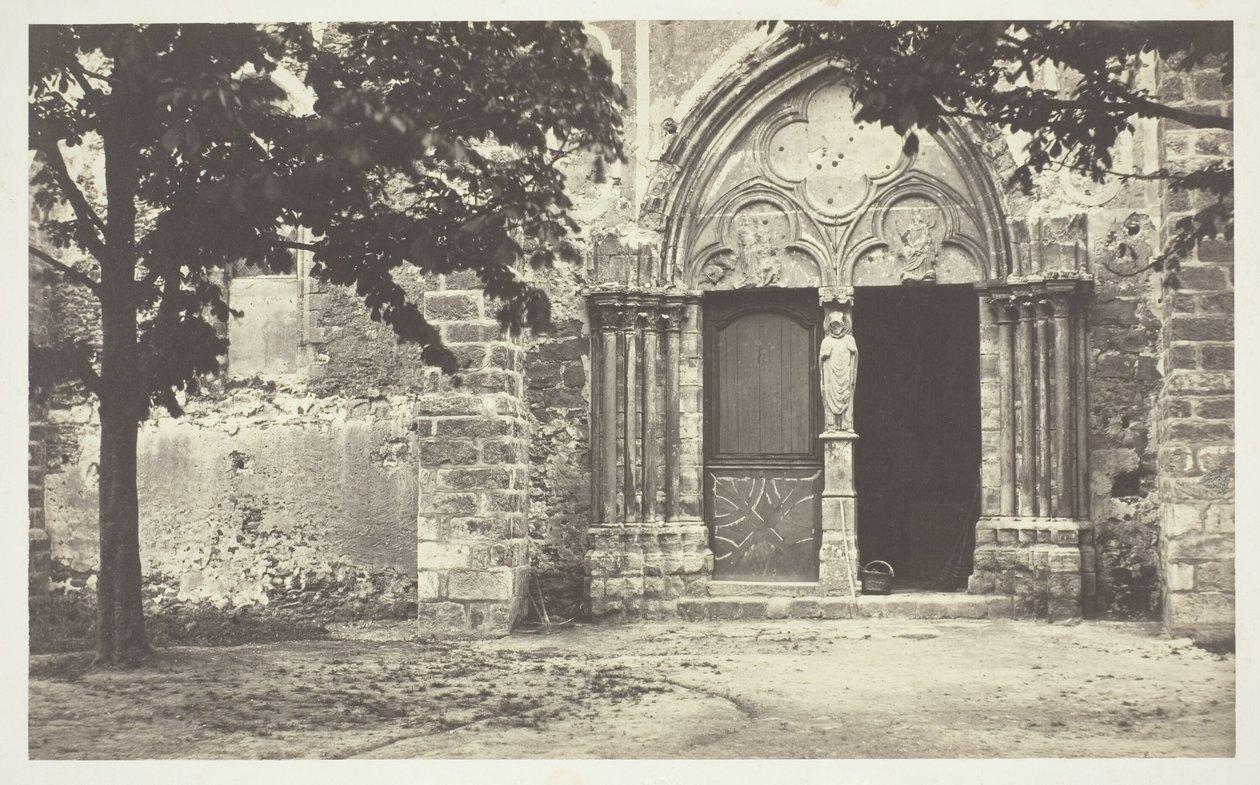 Villeneuve le Comten kirkko, Seine-et-Marne (Villeneuve le Comten kirkko, Seine-et-Marne) tekijältä Charles Marville
