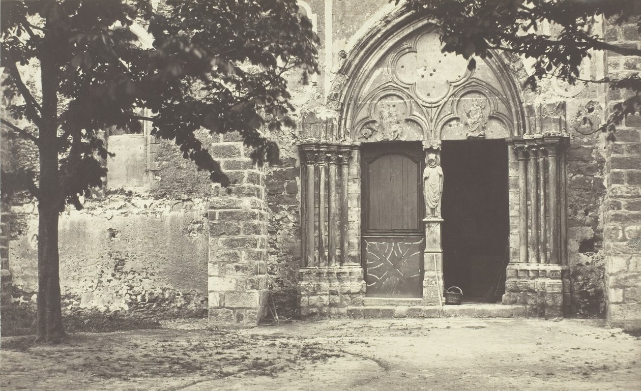 Villeneuve le Comten kirkko, Seine-et-Marne Villeneuve le Comten kirkko, Seine-et-Marne, 1862. tekijältä Charles Marville
