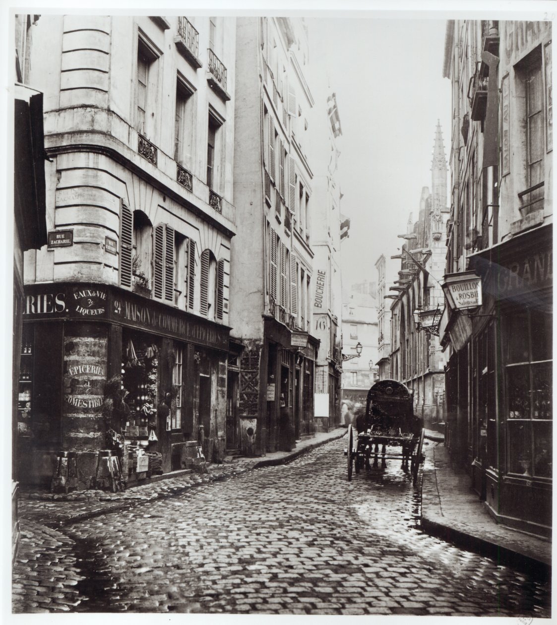 Rue Saint-Severin, Rue de la Harpe, Pariisi, 1858-78 tekijältä Charles Marville