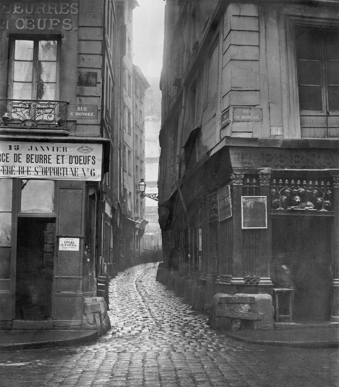 Rue Tirechape, rue St. Honoresta Pariisista, 1858-78 tekijältä Charles Marville