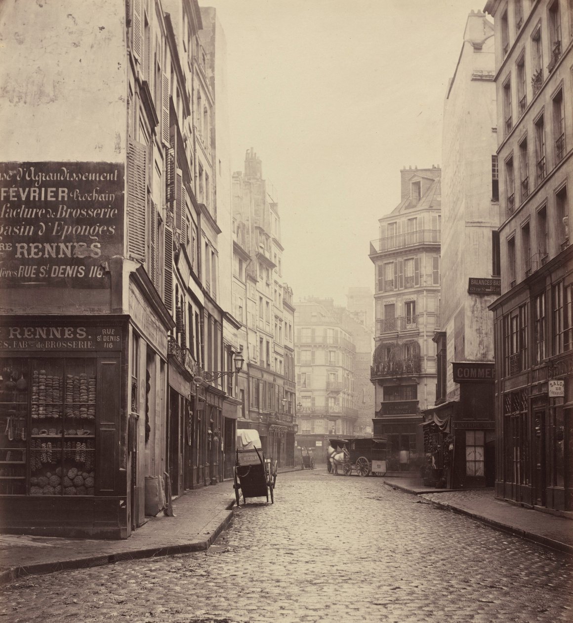 Rue des Lombards Rue des Lavandières Sainte-Opportunelta nähtynä tekijältä Charles Marville
