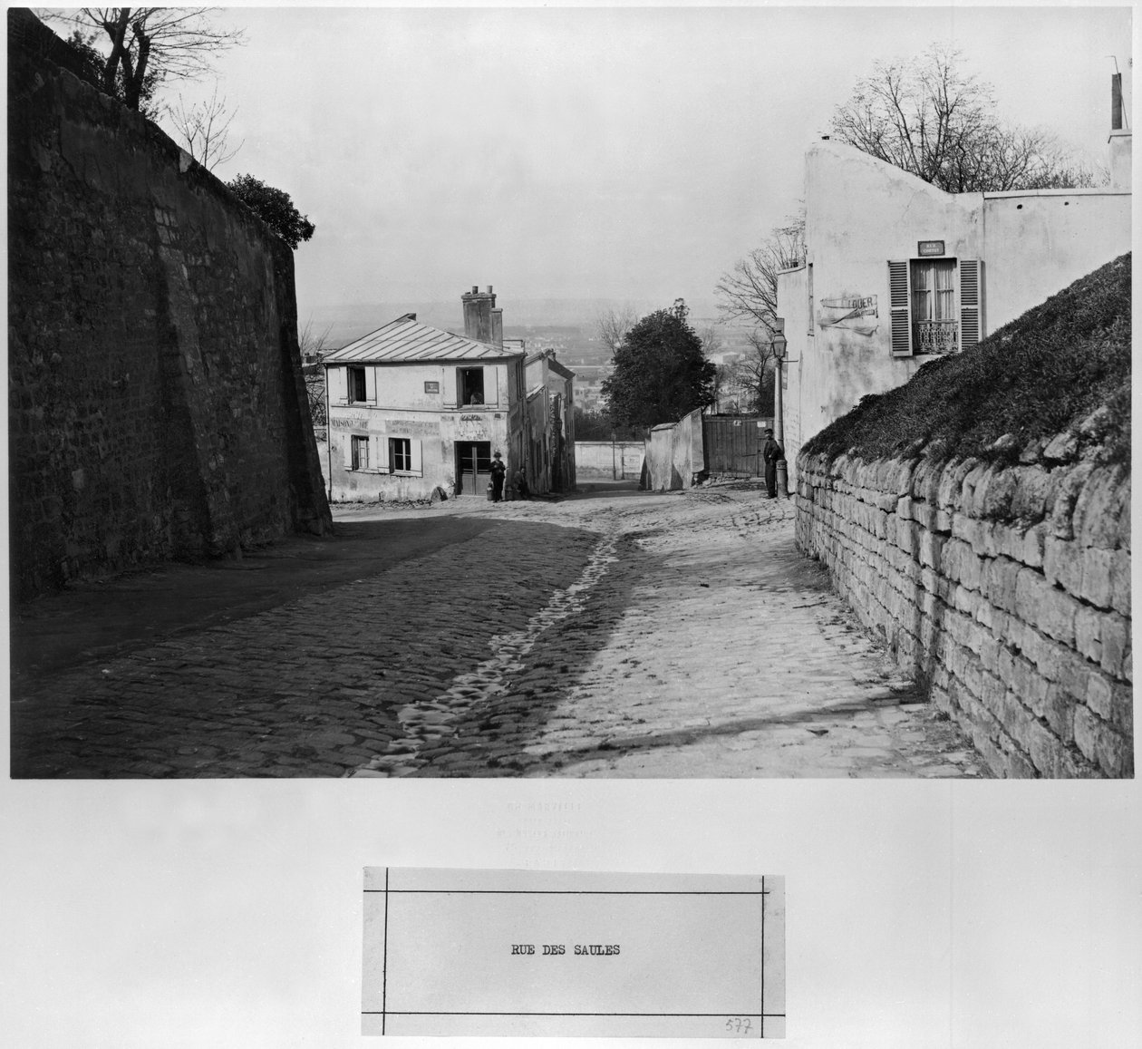 Rue des Saules, Pariisi, 1858-78 tekijältä Charles Marville