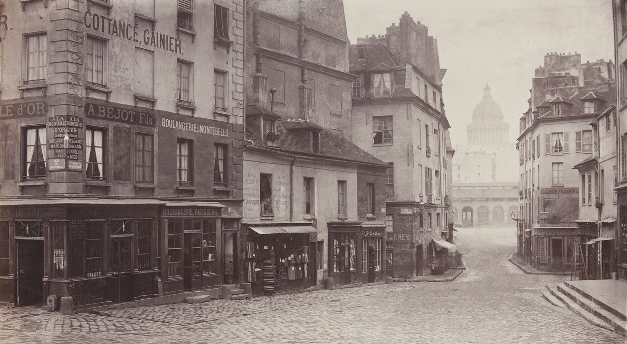 Rue du Haut-Pave Pantheon etäisyydellä, 1865-69. tekijältä Charles Marville