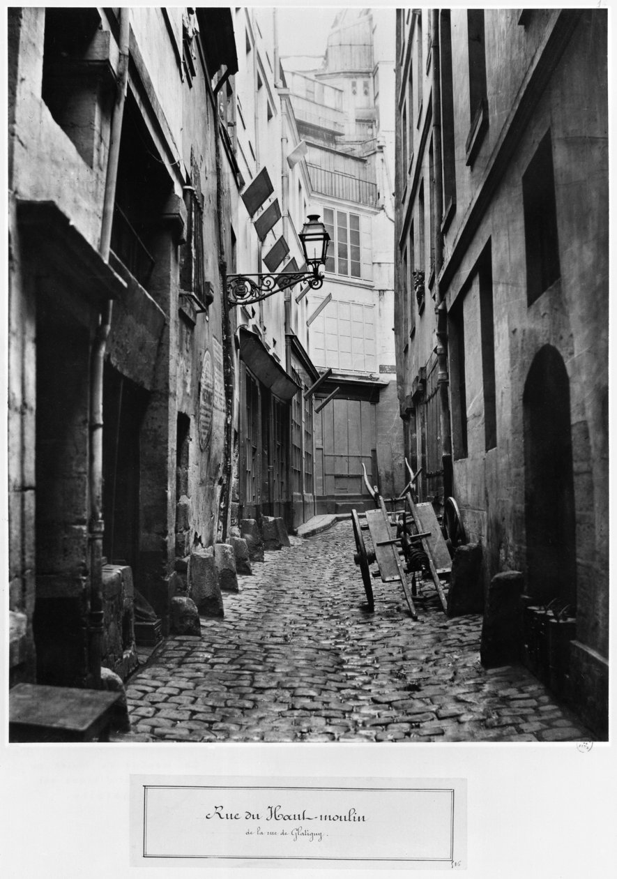 Rue du Haut Moulin, rue de Glatignysta, Pariisista, 1858-78 tekijältä Charles Marville