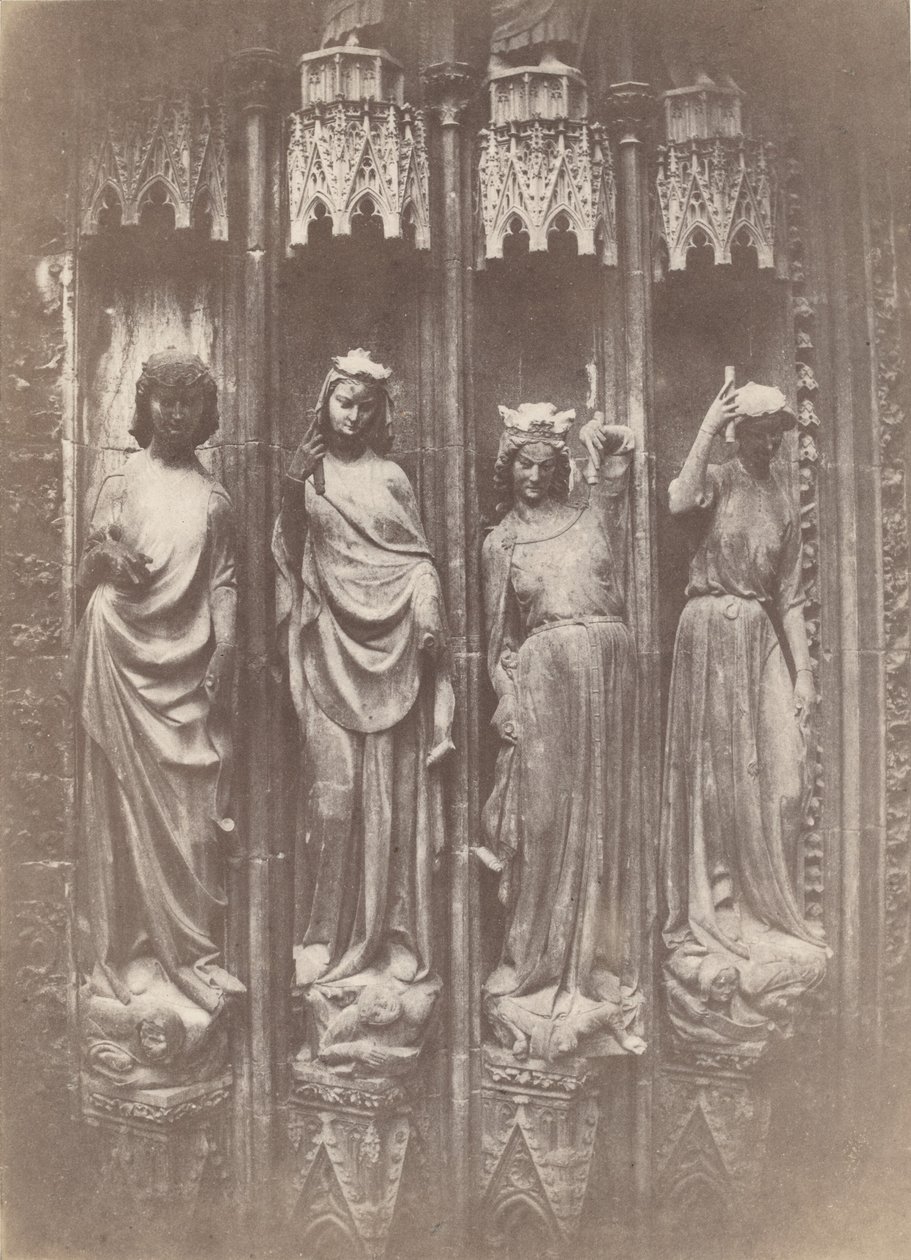 Hyveet murskaavat paheita, Strasbourgin katedraali, 1853. tekijältä Charles Marville