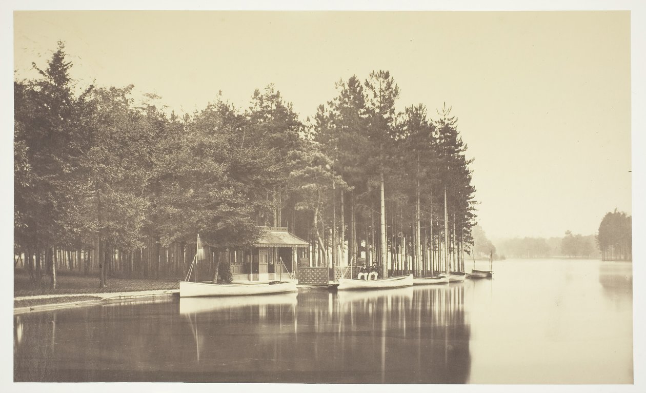 Nimetön, c. 1850. [Vene järvellä Bois de Boulognessa, puisto Pariisissa]. tekijältä Charles Marville