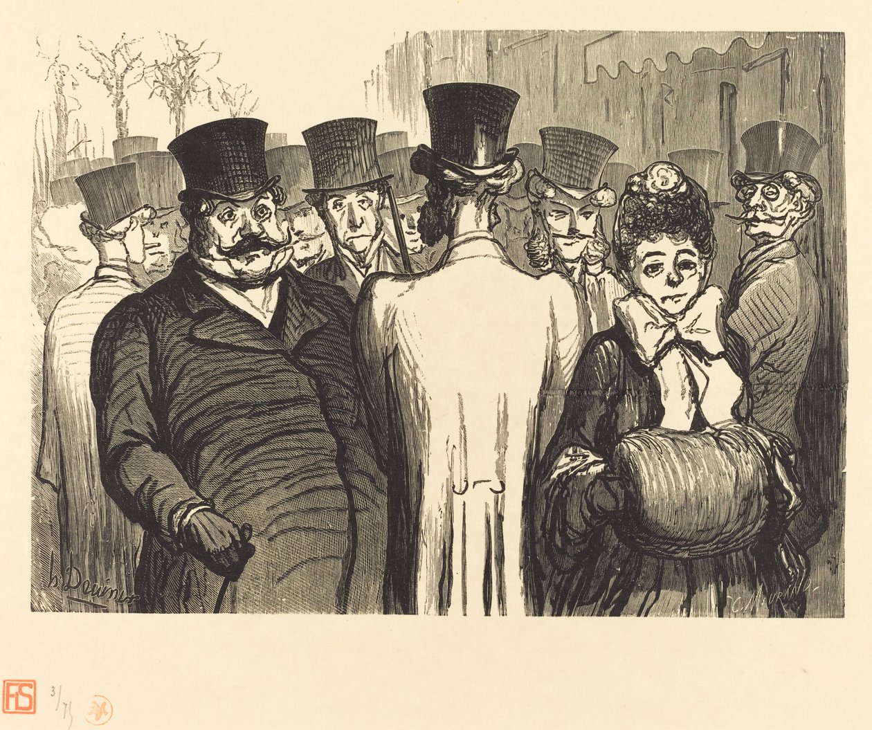 Italialaisten bulevardi tekijältä Charles Maurand after Honoré Daumier