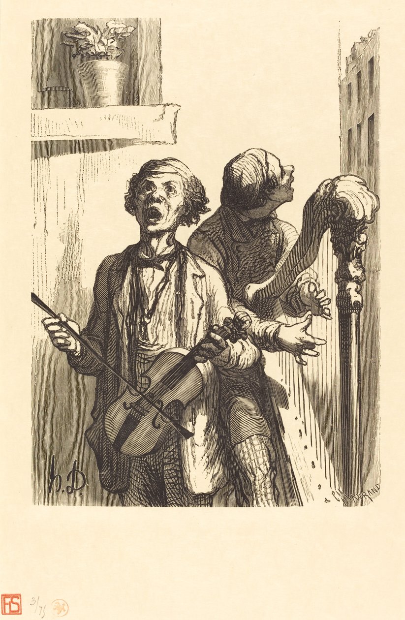 Kadun laulajat tekijältä Charles Maurand after Honoré Daumier