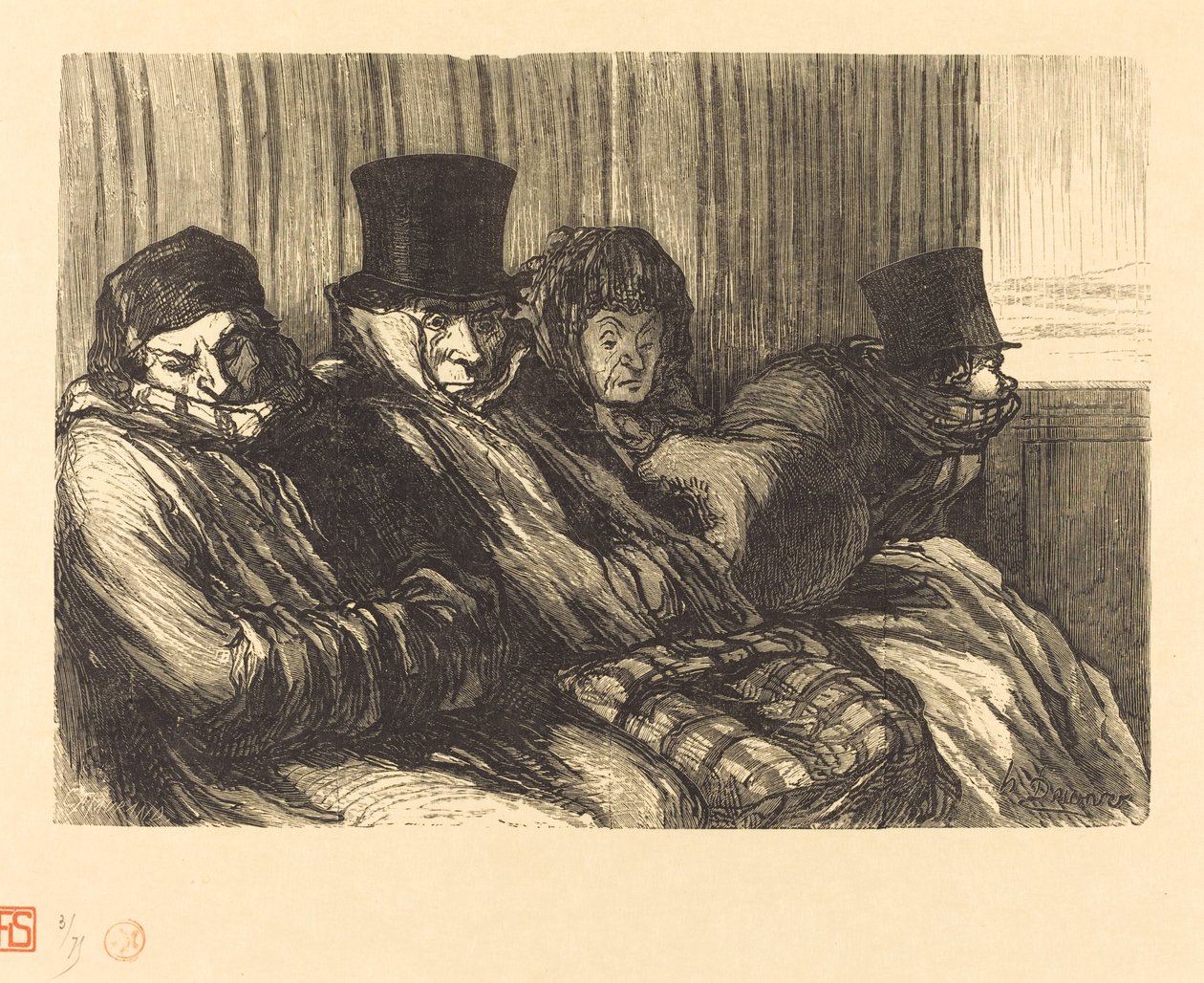 Kerjäläinen profiilissa Toward Leftfinnish tekijältä Charles Maurand after Honoré Daumier