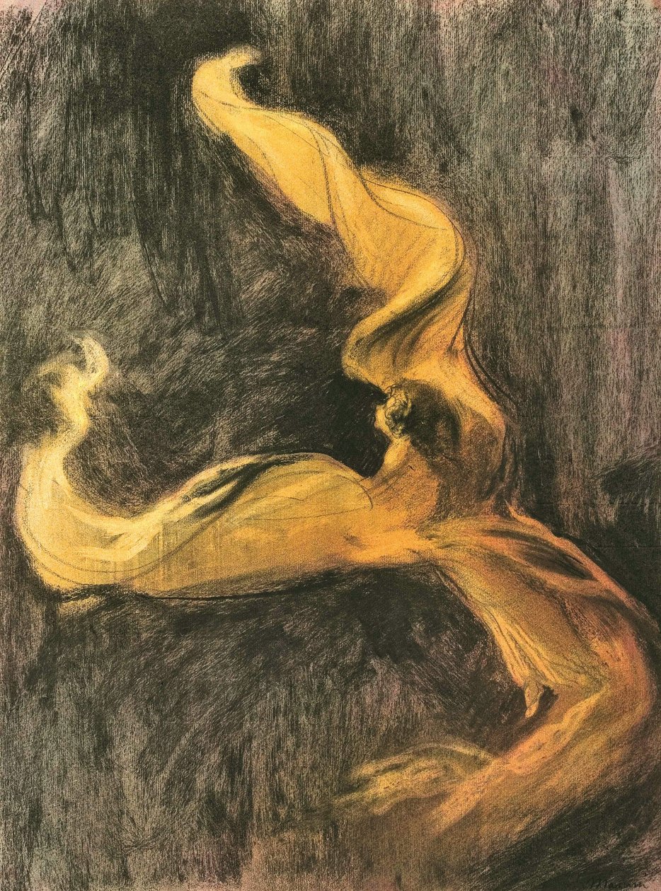 Loie Fuller keltainen mekko, c. 1895. tekijältä Charles Maurin
