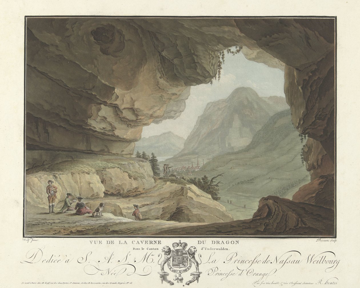 Näkymä maisemaan Lohikäärmeen luolasta Vue de la Caverne du Dragon dans le Canton d