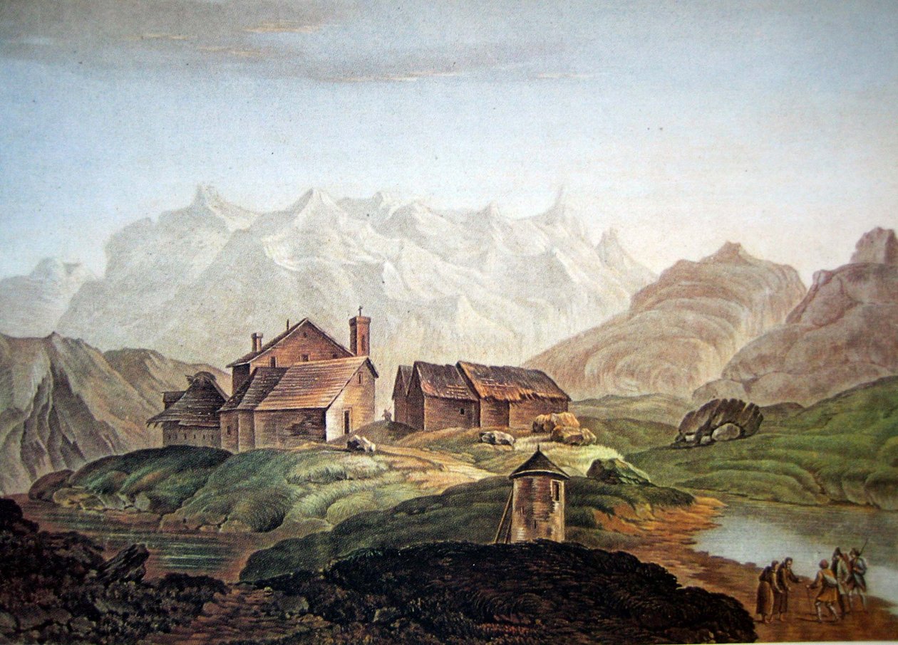 Gotthardin sairaala 1785 tekijältä Charles Melchior Descourtis