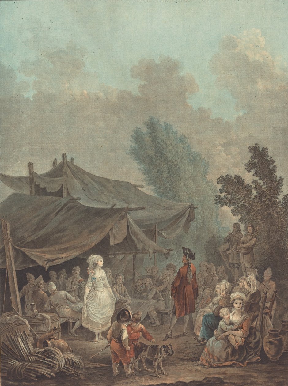Noce de Village Village Häät, 1785. tekijältä Charles Melchior Descourtis