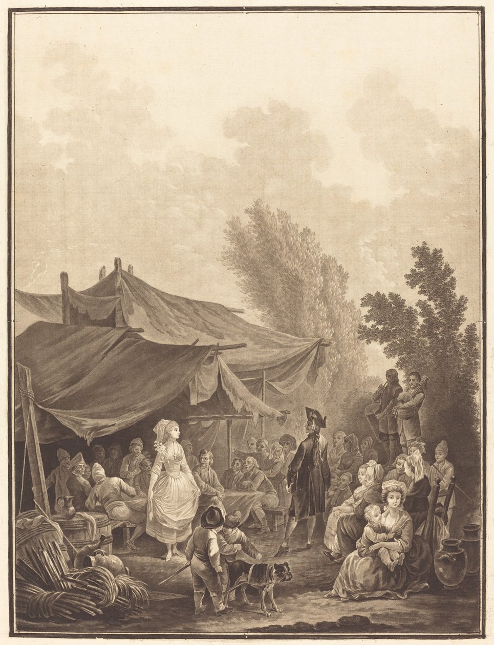 Noce de Village Village Häät, 1785. tekijältä Charles Melchior Descourtis
