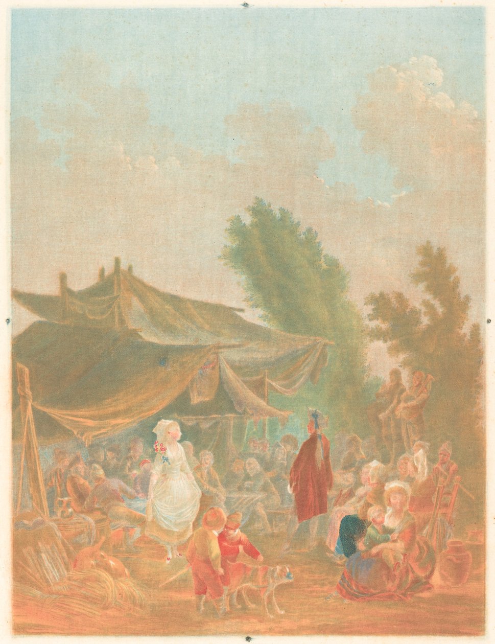 Noce de Village Village -häät, 1785. tekijältä Charles Melchior Descourtis
