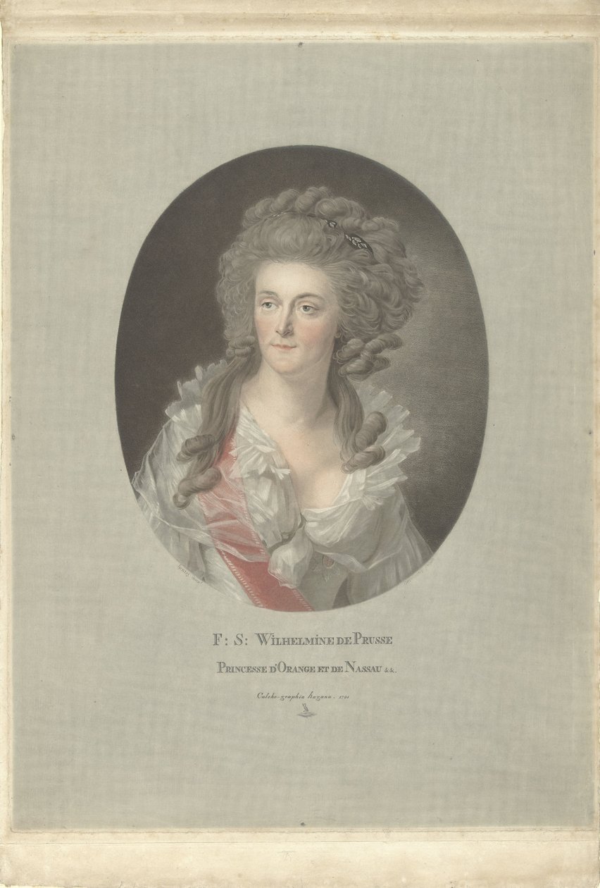 Muotokuva Preussin Wilhelminasta, Orange-Nassaun prinsessasta F: S: Wilhelmine de Prusse Princesse d