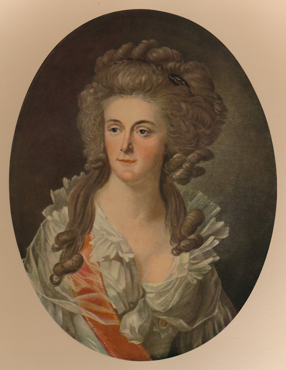 Preussin prinsessa Frederica Sophie Wilhelmine, Orangen prinssin William V:n vaimo, 1770, 1913 tekijältä Charles Melchior Descourtis