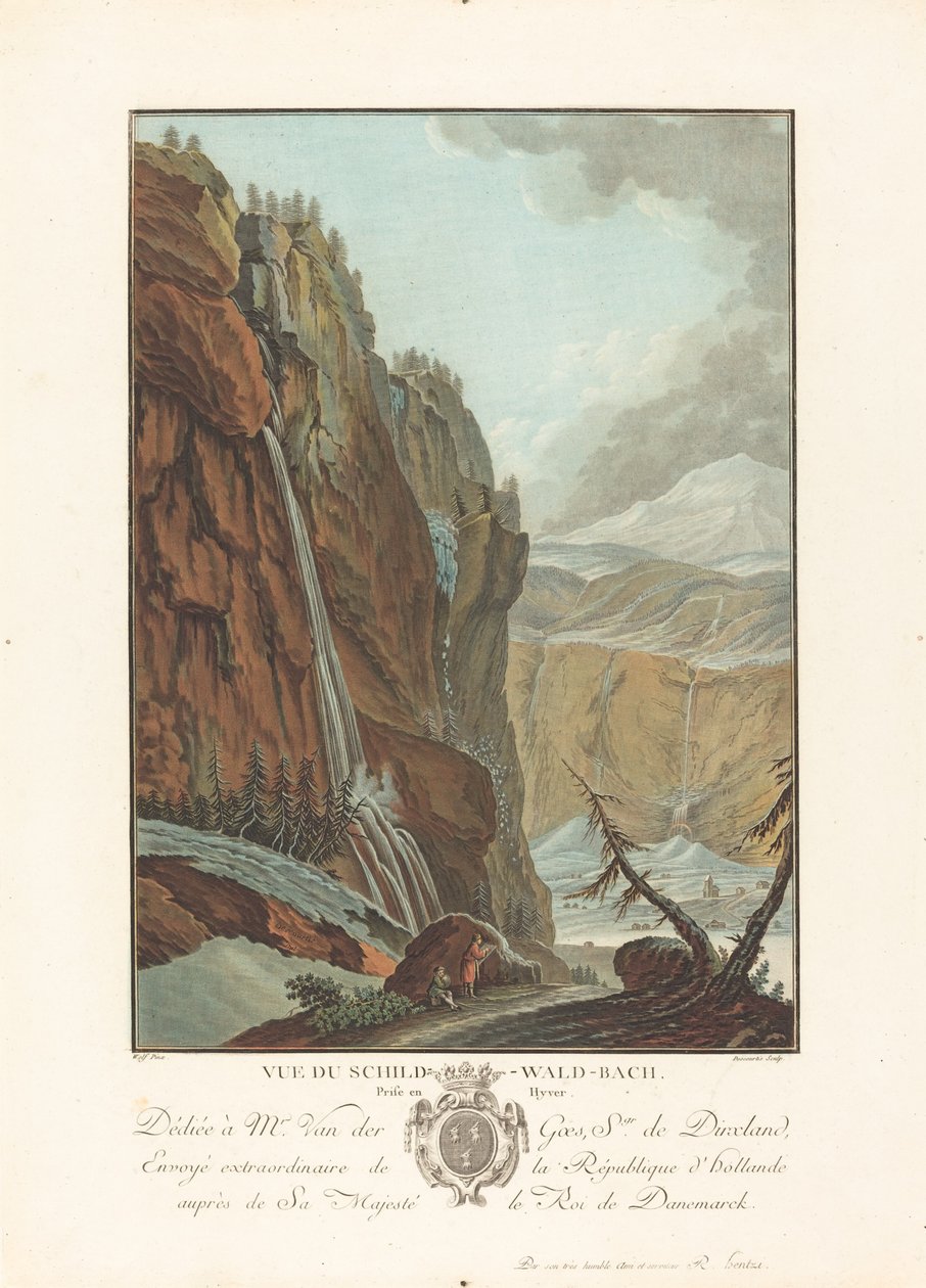 Vue du Schild-Wald-Bach -palkinto Hyverissä, 1785. tekijältä Charles Melchior Descourtis
