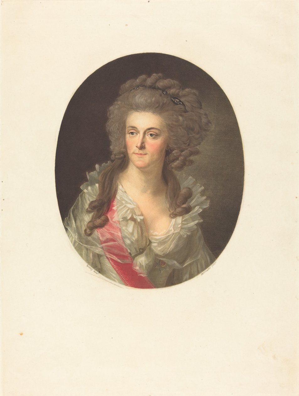 Frederica Sophia Wilhelmina Preussista, Orange Nassaun prinsessa tekijältä Charles Melchior Descourtis after Friedrich Tischbein
