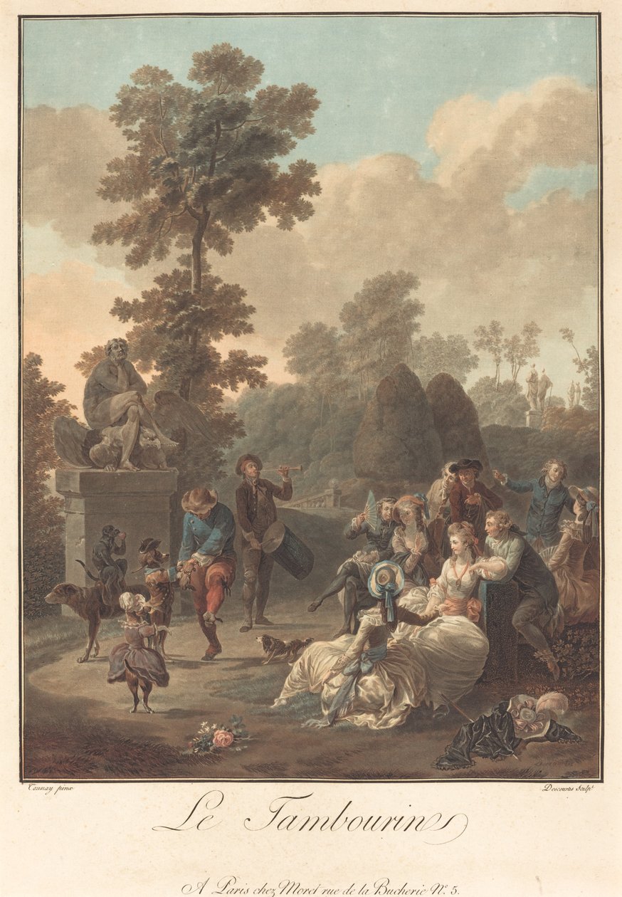 Tamburiini tekijältä Charles Melchior Descourtis after Nicolas Antoine Taunay