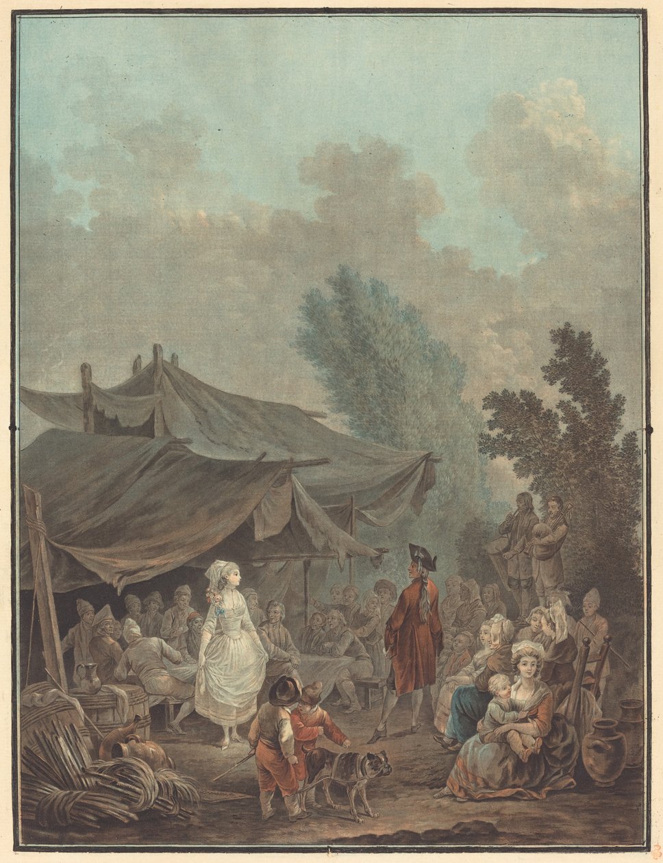 Noce de Village (kylän häät) tekijältä Charles Melchior Descourtis after Nicolas Antoine Taunay